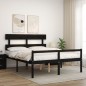 Giroletto con Testiera Nero 5FT King in Legno Massello Giroletto con Testiera Nero 5FT King in Legno Massello