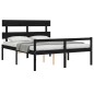 Giroletto con Testiera Nero 5FT King in Legno Massello Giroletto con Testiera Nero 5FT King in Legno Massello