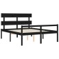 Giroletto con Testiera Nero 5FT King in Legno Massello Giroletto con Testiera Nero 5FT King in Legno Massello