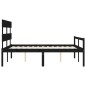 Giroletto con Testiera Nero 5FT King in Legno Massello Giroletto con Testiera Nero 5FT King in Legno Massello
