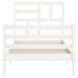 vidaXL Giroletto con Testiera Bianco 90x200 cm in Legno Massello vidaXL Giroletto con Testiera Bianco 90x200 cm in Legno Massello