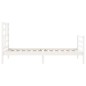 vidaXL Giroletto con Testiera Bianco 90x200 cm in Legno Massello vidaXL Giroletto con Testiera Bianco 90x200 cm in Legno Massello