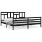 Giroletto con Testiera Nero 6FT Super King in Legno Massello Giroletto con Testiera Nero 6FT Super King in Legno Massello
