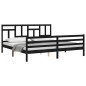 Giroletto con Testiera Nero 6FT Super King in Legno Massello Giroletto con Testiera Nero 6FT Super King in Legno Massello
