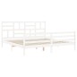 Giroletto con Testiera Bianco 6FT Super King in Legno Massello Giroletto con Testiera Bianco 6FT Super King in Legno Massello