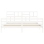 Giroletto con Testiera Bianco 6FT Super King in Legno Massello Giroletto con Testiera Bianco 6FT Super King in Legno Massello
