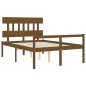 Giroletto con Testiera Miele 4FT Small Double in Legno Massello Giroletto con Testiera Miele 4FT Small Double in Legno Massello