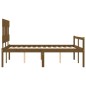 vidaXL Letto Anziani senza Materasso Ambrato 140x190cm Legno Massello vidaXL Letto Anziani senza Materasso Ambrato 140x190cm Legno Massello