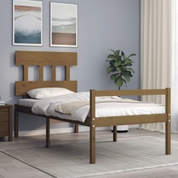 Giroletto con Testiera Miele 100x200 cm in Legno Massello