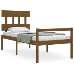 Giroletto con Testiera Miele 100x200 cm in Legno Massello