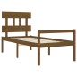 Giroletto con Testiera Miele 100x200 cm in Legno Massello