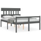 Giroletto con Testiera Grigio 4FT6 Double in Legno Massello Giroletto con Testiera Grigio 4FT6 Double in Legno Massello