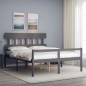 vidaXL Letto per Anziani con Testiera Grigio King in Legno Massello vidaXL Letto per Anziani con Testiera Grigio King in Legno Massello