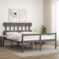vidaXL Letto per Anziani con Testiera Grigio King in Legno Massello vidaXL Letto per Anziani con Testiera Grigio King in Legno Massello