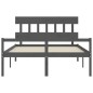 vidaXL Letto per Anziani con Testiera Grigio King in Legno Massello vidaXL Letto per Anziani con Testiera Grigio King in Legno Massello