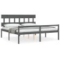 Giroletto con Testiera Grigio 6FT Super King in Legno Massello Giroletto con Testiera Grigio 6FT Super King in Legno Massello