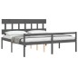 Giroletto con Testiera Grigio 6FT Super King in Legno Massello Giroletto con Testiera Grigio 6FT Super King in Legno Massello