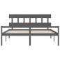 Giroletto con Testiera Grigio 6FT Super King in Legno Massello Giroletto con Testiera Grigio 6FT Super King in Legno Massello