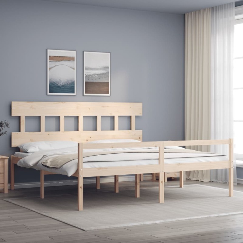 Giroletto con Testiera 6FT Super King in Legno Massello