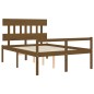 Giroletto con Testiera Miele 140x200 cm in Legno Massello Giroletto con Testiera Miele 140x200 cm in Legno Massello