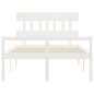 Giroletto con Testiera Bianco 140x200 cm in Legno Massello Giroletto con Testiera Bianco 140x200 cm in Legno Massello