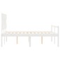 Giroletto con Testiera Bianco 140x200 cm in Legno Massello Giroletto con Testiera Bianco 140x200 cm in Legno Massello