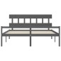 Giroletto con Testiera Grigio 200x200 cm in Legno Massello Giroletto con Testiera Grigio 200x200 cm in Legno Massello
