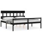 Giroletto con Testiera Nero 6FT Super King in Legno Massello Giroletto con Testiera Nero 6FT Super King in Legno Massello
