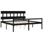 Giroletto con Testiera Nero 6FT Super King in Legno Massello Giroletto con Testiera Nero 6FT Super King in Legno Massello
