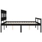 Giroletto con Testiera Nero 6FT Super King in Legno Massello Giroletto con Testiera Nero 6FT Super King in Legno Massello