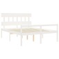 Giroletto con Testiera Bianco 160x200 cm Legno Massello Giroletto con Testiera Bianco 160x200 cm Legno Massello