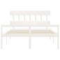 Giroletto con Testiera Bianco 160x200 cm Legno Massello Giroletto con Testiera Bianco 160x200 cm Legno Massello