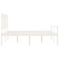 Giroletto con Testiera Bianco 160x200 cm Legno Massello Giroletto con Testiera Bianco 160x200 cm Legno Massello