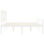 Giroletto con Testiera Bianco 200x200 cm in Legno Massello
