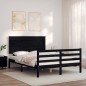 Giroletto con Testiera Nero 4FT Small Double in Legno Massello
