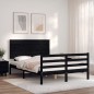 Giroletto con Testiera Nero 4FT Small Double in Legno Massello
