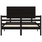 Giroletto con Testiera Nero 4FT Small Double in Legno Massello
