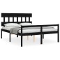 Giroletto con Testiera Nero 5FT King in Legno Massello Giroletto con Testiera Nero 5FT King in Legno Massello