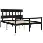 Giroletto con Testiera Nero 5FT King in Legno Massello Giroletto con Testiera Nero 5FT King in Legno Massello