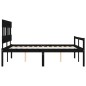 Giroletto con Testiera Nero 5FT King in Legno Massello Giroletto con Testiera Nero 5FT King in Legno Massello