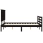 Giroletto con Testiera Nero 140x190 cm in Legno Massello Giroletto con Testiera Nero 140x190 cm in Legno Massello