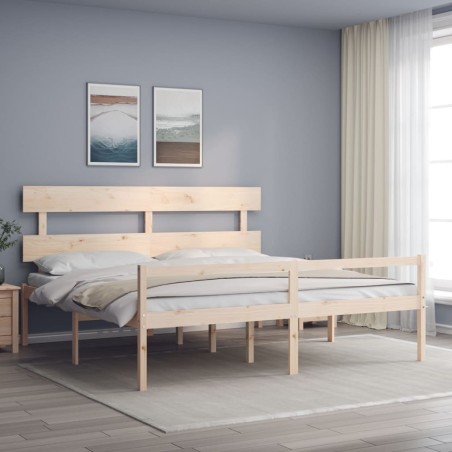 Giroletto con Testiera 6FT Super King in Legno Massello