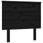Giroletto con Testiera Nero 100x200 cm in Legno Massello