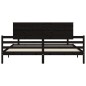 Giroletto con Testiera Nero 200x200 cm in Legno Massello Giroletto con Testiera Nero 200x200 cm in Legno Massello