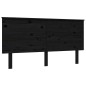 Giroletto con Testiera Nero 160x200 cm Legno Massello Giroletto con Testiera Nero 160x200 cm Legno Massello