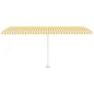 Tenda Retrattile Manuale Autoportante 500x350 cm Gialla Bianca Tenda Retrattile Manuale Autoportante 500x350 cm Gialla Bianca