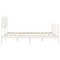 Giroletto con Testiera Bianco 160x200 cm Legno Massello Giroletto con Testiera Bianco 160x200 cm Legno Massello