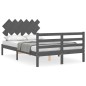 Giroletto con Testiera Grigio 4FT6 Double in Legno Massello