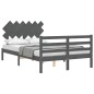 Giroletto con Testiera Grigio 4FT6 Double in Legno Massello