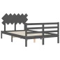 Giroletto con Testiera Grigio 4FT6 Double in Legno Massello